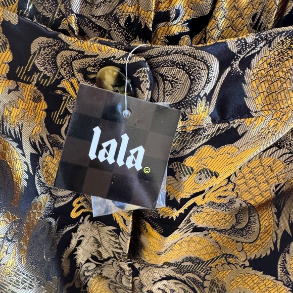 NWT Dressed In LALA Golden Dragon Brocade Trousers - 2X - Picture 4 of 7